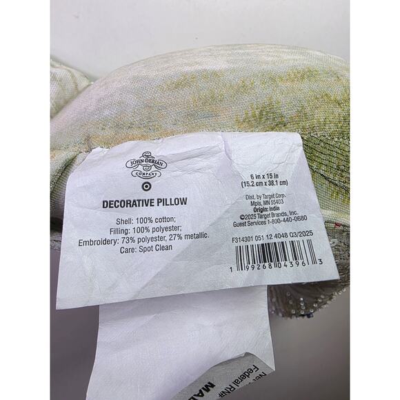 NEW John Derian Dove Sparkling Beaded Target 15"x 8" Plush Pillow NWT - Picture 10 of 10